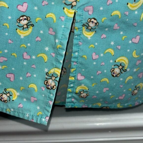 Scrubs by Nick & Sarah little monkey & banana print two pocket scrub top 1X - Picture 3 of 9